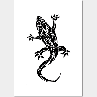 Gecko Tribal Tattoo Posters and Art